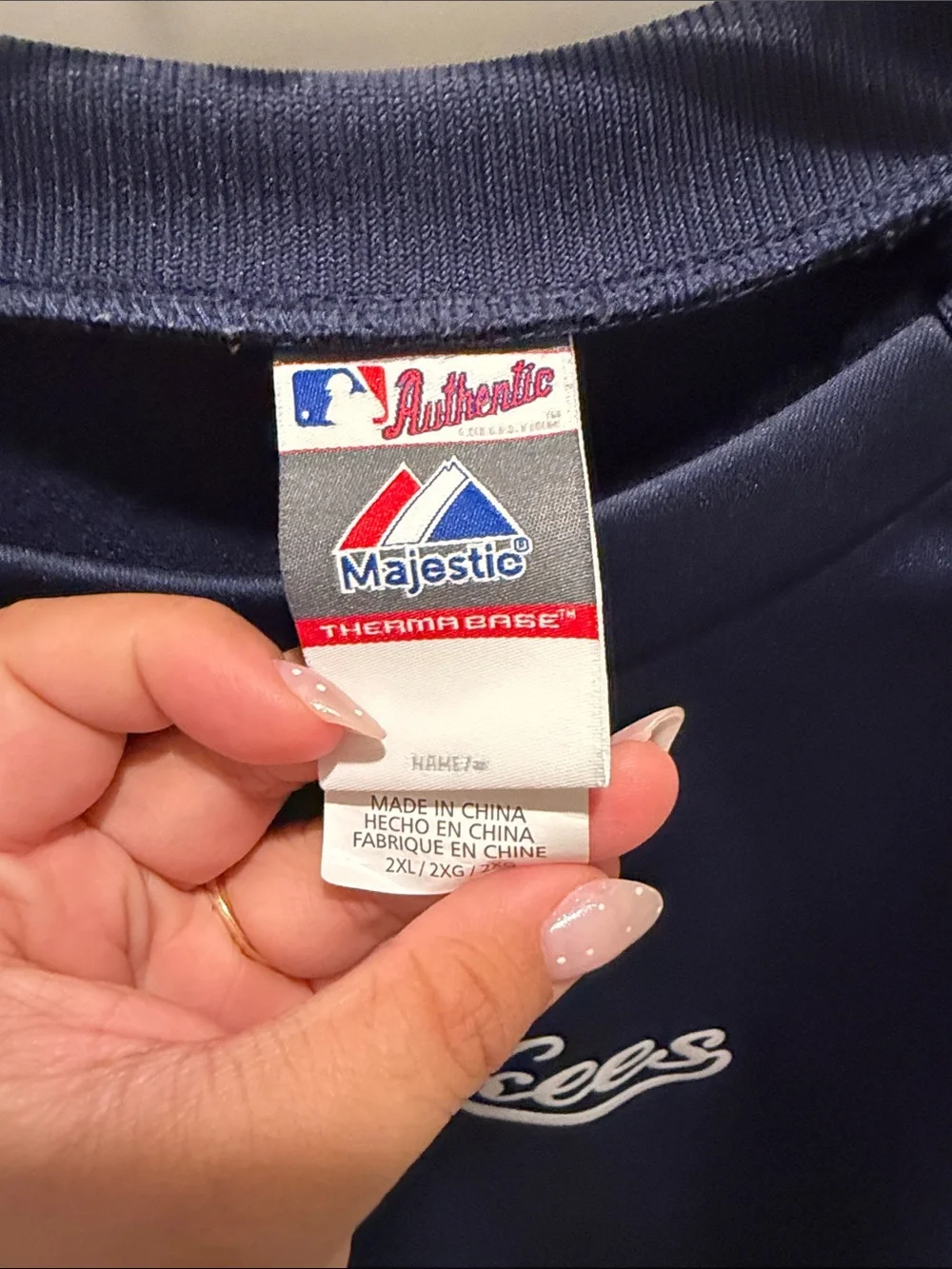 2XXl Majestic Navy Yankees Crewneck Pullover